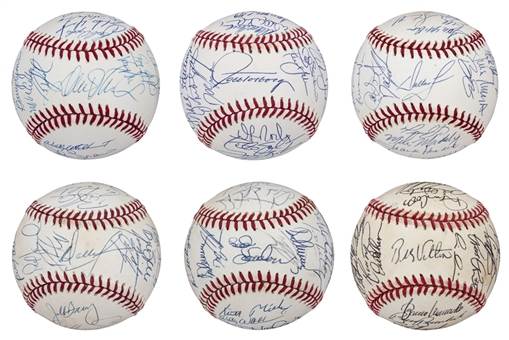 Lot of (6) New York Mets 1990s Team Signed Baseballs (JSA)